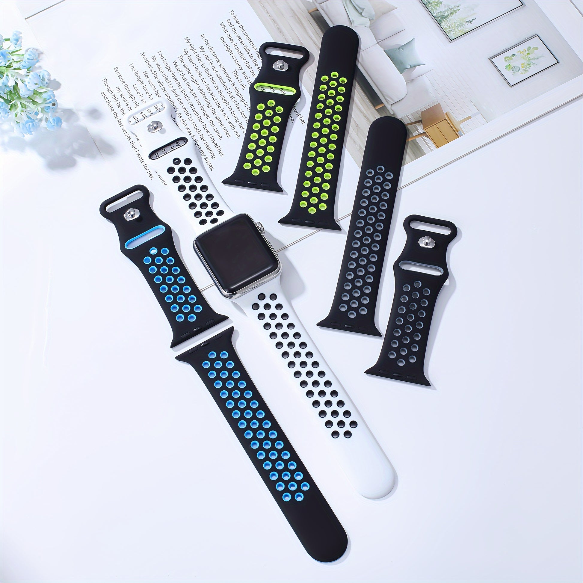 Suitable for Apple Watch Sports Strap 49mm 41mm 40mm 38mm 45mm 44mm 42mm for Men And Women, for iWatch Ultra SE Series Durable And Breathable Soft Wristband