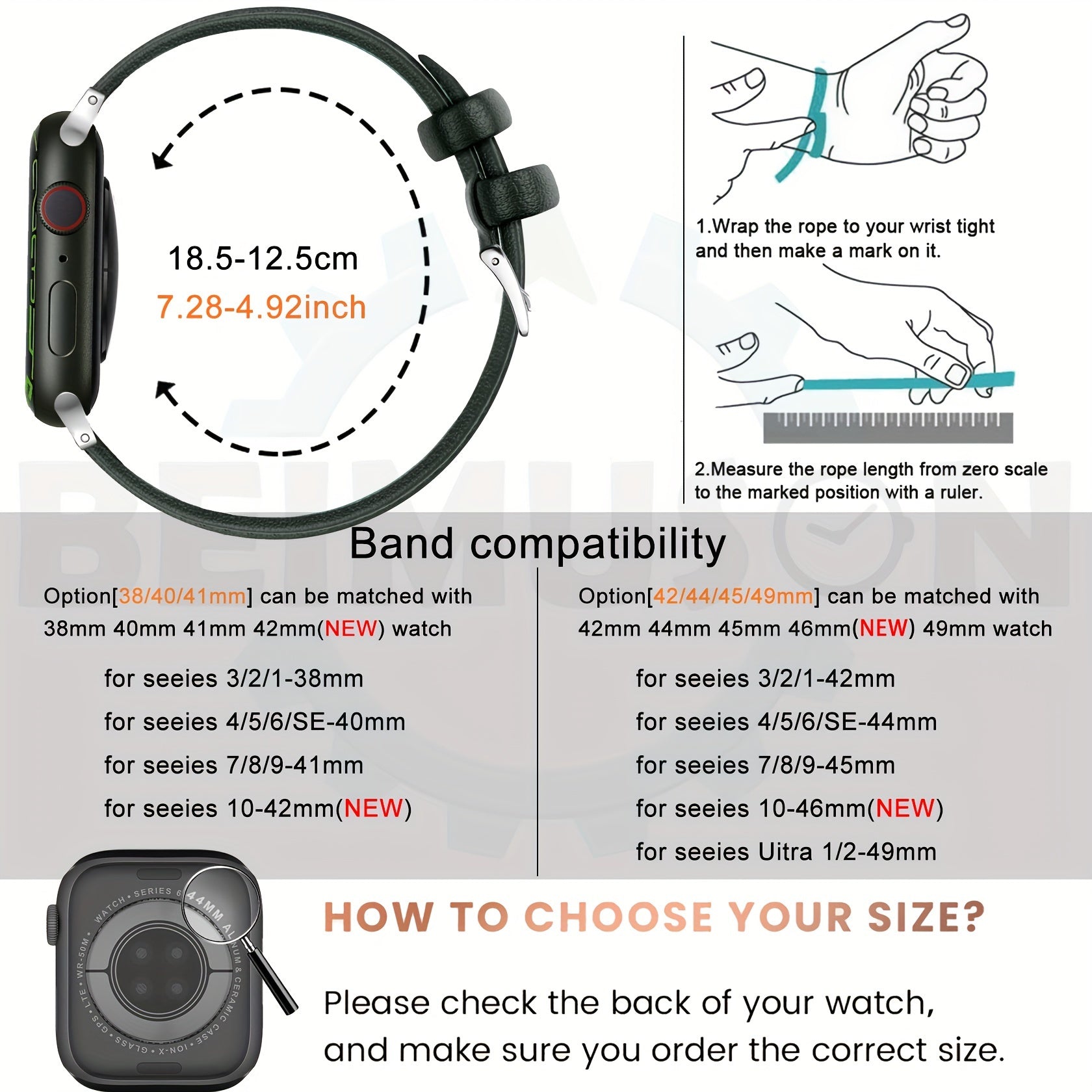 Ultra-thin Synthetic Leather strap for Apple Watch strap,38mm,40mm,41mm,42mm,44mm,45mm, 46mm,49mm,superfiber PU Synthetic Leather,for iWatch series 11/10/9/8/7/6/5/4/3/2/1/Ultra/SE