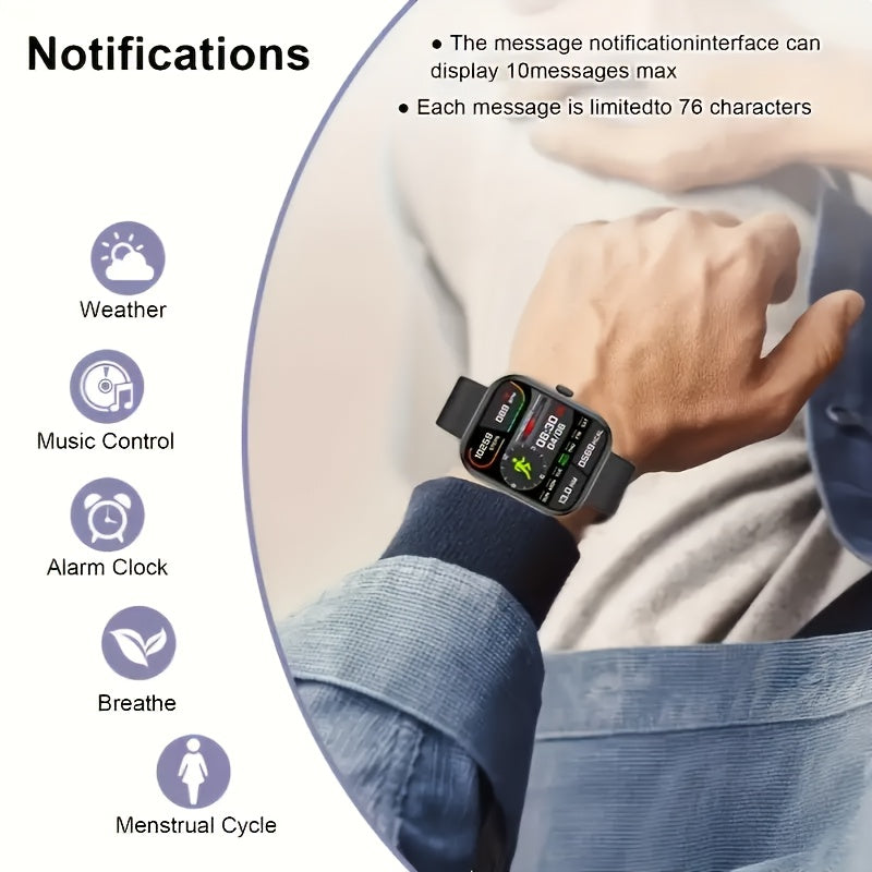 Brand New HD Smart Sports Calling Bracelet, Featuring a 2.01-Inch Full Touchscreen Display, Call Answering, Smartwatch Functions, Message Notifications, Compatible with Android And Iphone, USB Charging, Suitable for Both Men And Women