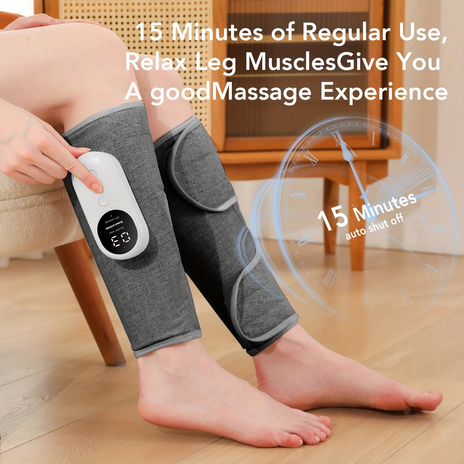1-Piece Electric Leg Massager, Rechargeable Calf Air Pressure Massager with Heating for Feet, Thighs, and Knees, Wireless Design for Muscle Relaxation, Automatic Kneading Function, Ideal Christmas Gift for Parents, Men, and Women
