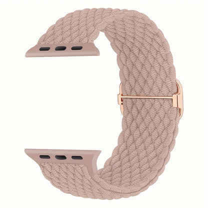 Braided Stretchy Adjustable Watch Band For IWatch Band 38mm 40mm 41mm 42mm 44mm 45mm For Women Men, Soft Nylon Elastic Straps Solo Loop Wristbands For IWatch Series 8 7 6 SE 5 4 Ultra