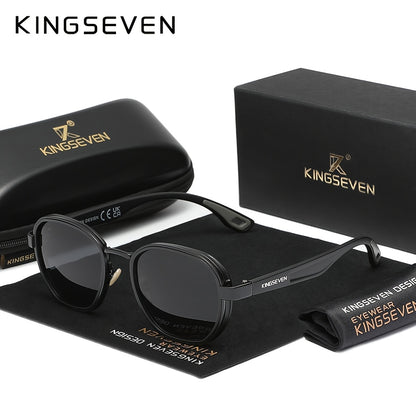 KINGSEVEN Design de Armação Redonda para Negócios, Adequada para Tendências de Moda Feminina, Armação Decorativa em Liga, Ideal para Uso Diário, Fotografia, Festas e Acessórios, Presente Exclusivo de Moda