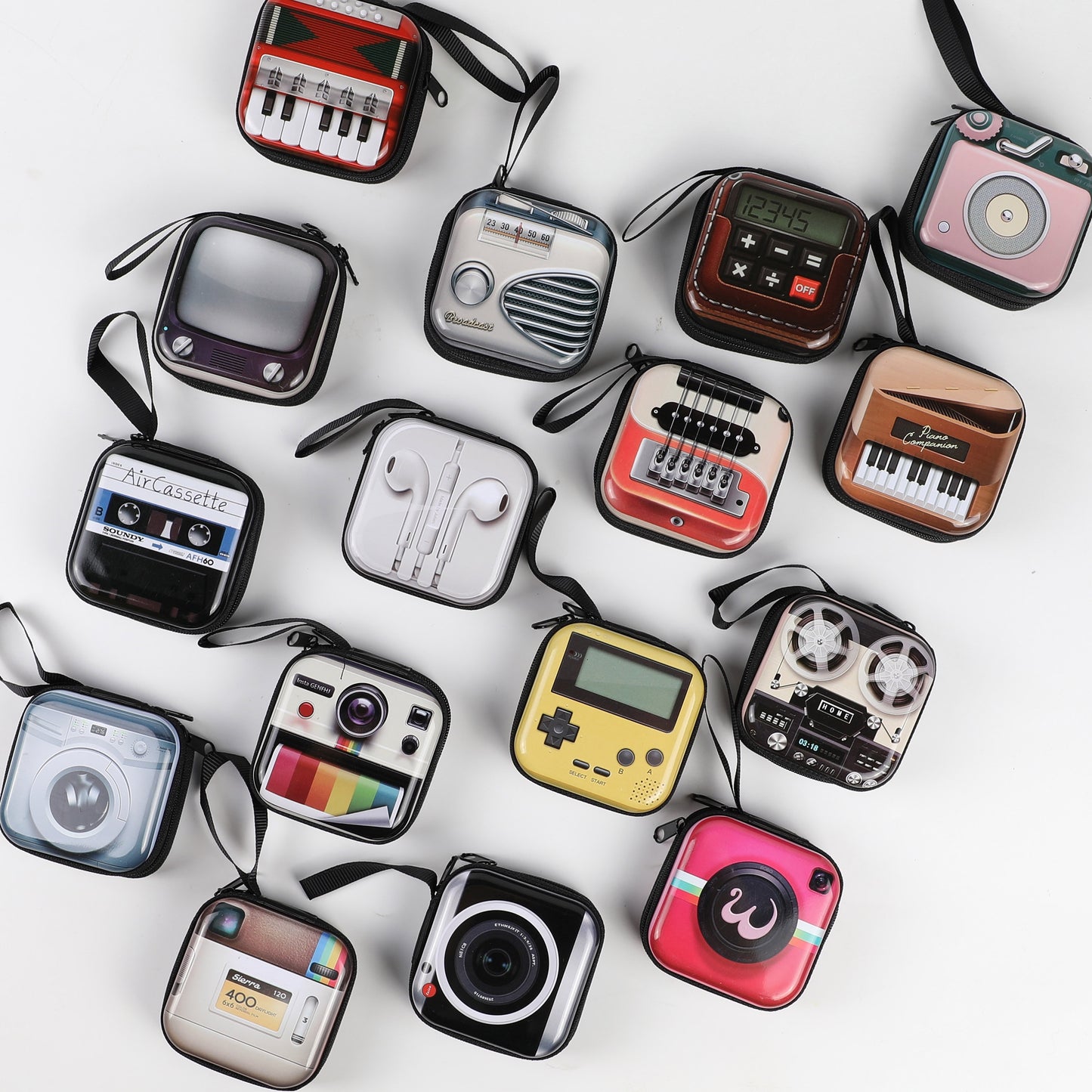 1pc Creative Cute Tinplate Camera Pattern Coin Purse, Vintage Zipper Metal Coin Purse Mini Coin Key Storage Pouch Headphone Holder