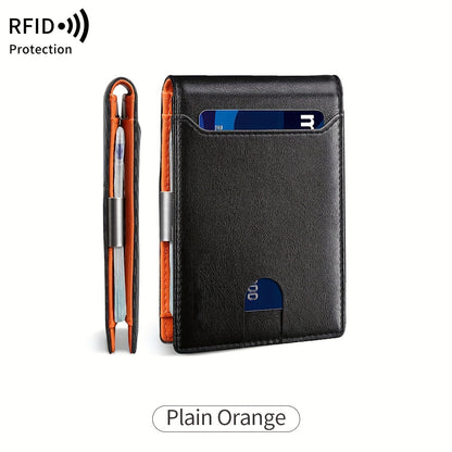 MIYIN RFID Blocking Carbon Fiber Wallet - Ultra-Slim Bi-Fold Credit Card Holder with ID Window, Portable Front Pocket Money Clip, Ideal Couple'S Gift, Minimalist Design, Synthetic Faux Leather Lining, Secure Closure Wallet | Minimalist Wallet | Textured Faux Leather Wallet