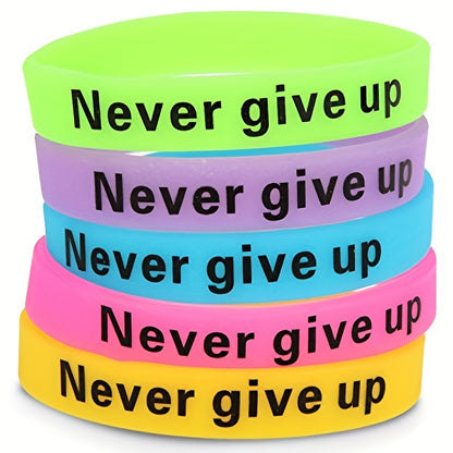 1pc of Silicone Wristbands That Say 'Never Give Up'