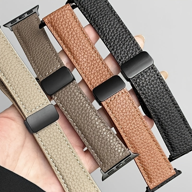 1pc Suitable for Apple Watch Strap Litchi Pattern Magnetic Strap SE S123456789 watchband