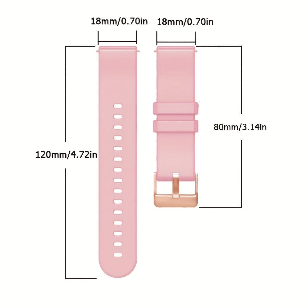 18Mm Silicone Smart Watch Strap, an Elegant Silicone Replacement Band Suitable for Huawei GT5 41Mm, GT4 41Mm, Smart Watch 1, Honor S1, Xiaomi Watch, And Compatible with for garmin Vivomove 3S, Vivoactive 4S, Fossil Gen 4 Q Venture HR.