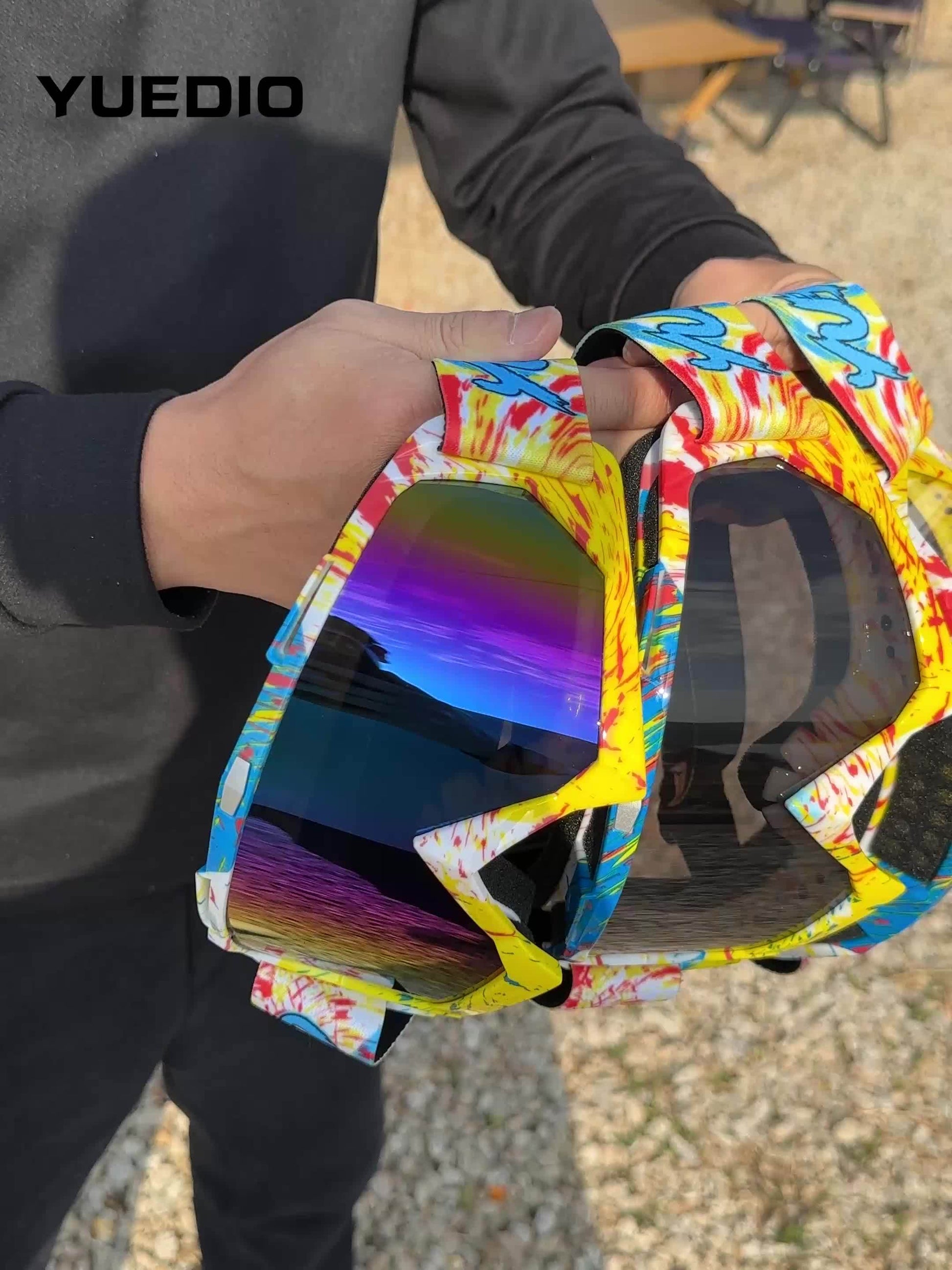 Óculos Desportivos Outdoor YUEDIO - Lentes de PC de Alta Qualidade, Anti-Embaciamento e Resistentes a Riscos, Alça Ajustável, Ideal para Esqui, Ciclismo, Caminhadas, Corrida