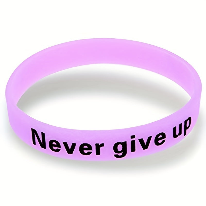 1pc of Silicone Wristbands That Say 'Never Give Up'