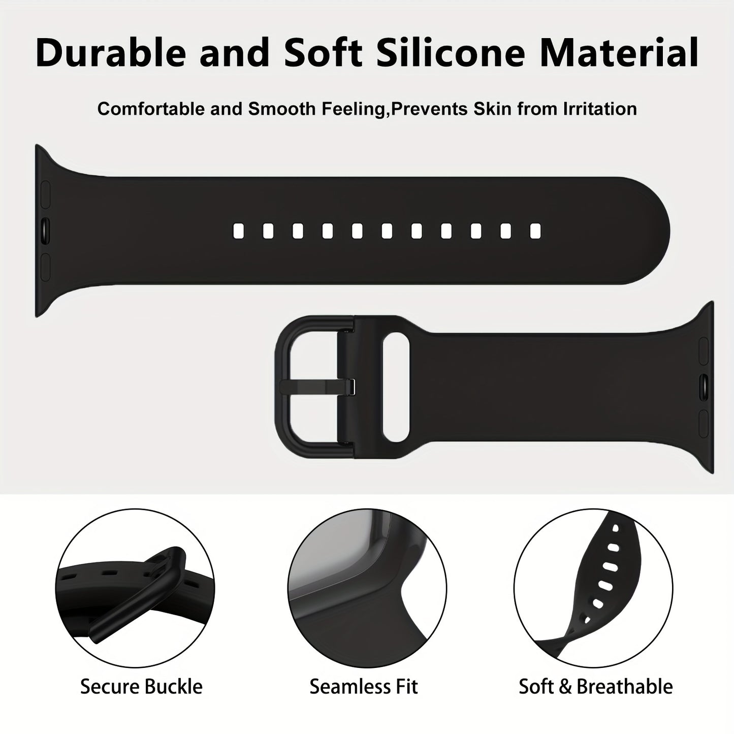 Sport Band Compatible with Apple Watch Bands 49mm 46mm 45mm 44mm 42mm 41mm 40mm 38mm, Soft Wristbands Replacement Strap with Classic Clasp for iWatch Series SE 11 10 9 8 7 6 5 4 3 2 1 Ultra3/2/1 for Women Men