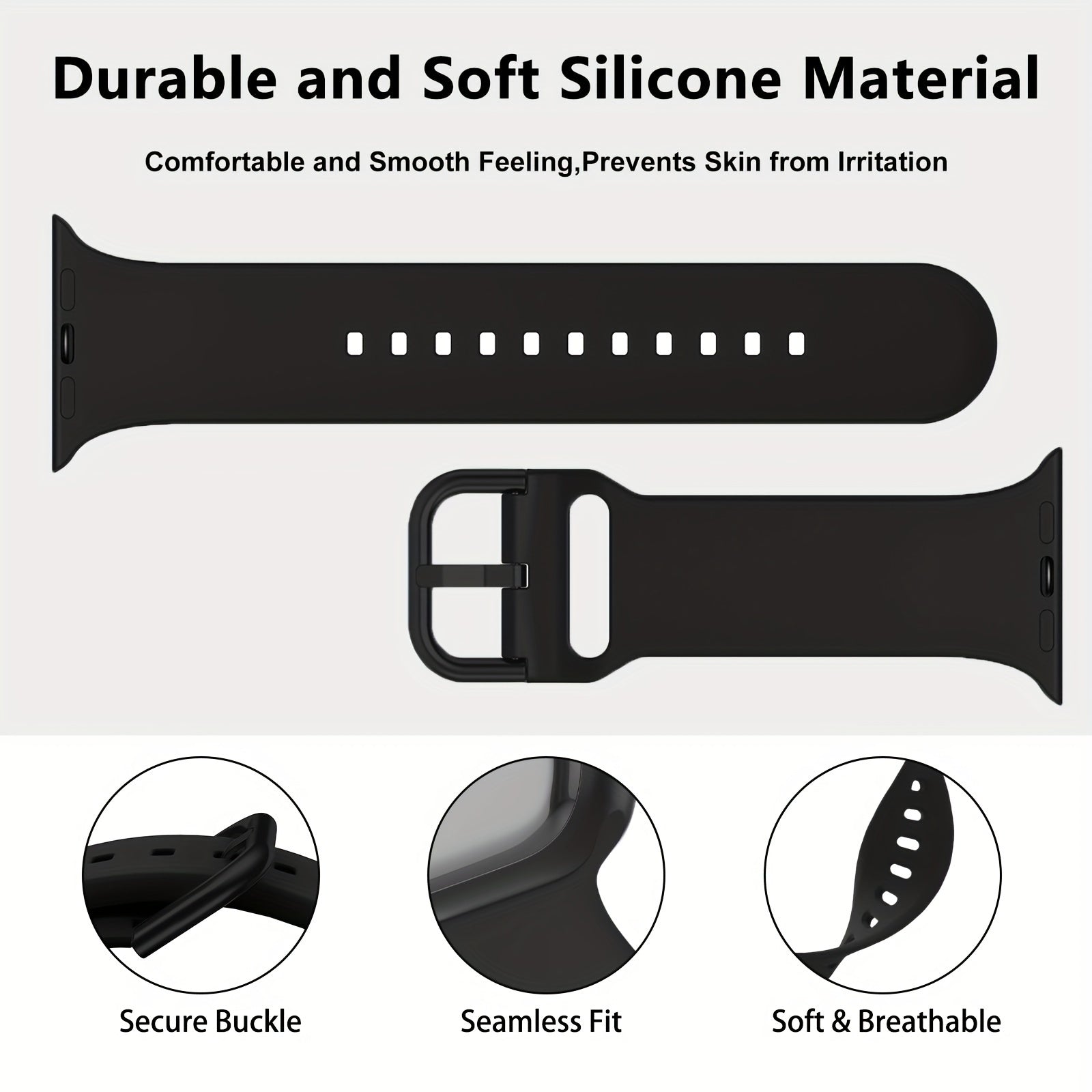 Sport Band Compatible with Apple Watch Bands 49mm 46mm 45mm 44mm 42mm 41mm 40mm 38mm, Soft Wristbands Replacement Strap with Classic Clasp for iWatch Series SE 11 10 9 8 7 6 5 4 3 2 1 Ultra3/2/1 for Women Men