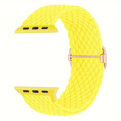 Braided Stretchy Adjustable Watch Band For IWatch Band 38mm 40mm 41mm 42mm 44mm 45mm For Women Men, Soft Nylon Elastic Straps Solo Loop Wristbands For IWatch Series 8 7 6 SE 5 4 Ultra