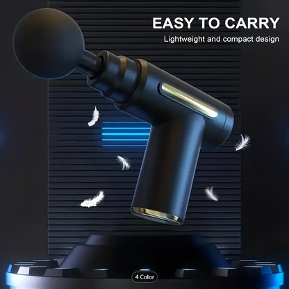 4-Head Interchangeable Massage Gun, 6 Adjustable Levels, LCD Display, Low Noise, USB Rechargeable, Perfect Holiday Gift!