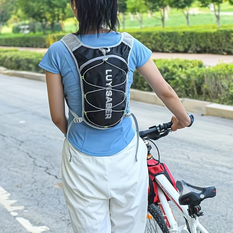 Unisex Lightweight Marathon Hydration Pack - Durable Nylon Cycling Backpack with Zippered Utility Pocket for Outdoor Hiking and Travel, Cycling Backpack