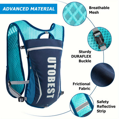 UTOBEST Lightweight Running Vest & Hydration Pack - Ultra-Lightweight Breathable Running Backpack with Hydration System, Adjustable Straps & Zippered Pockets - for