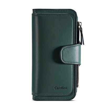 Carteira curta retro minimalista, bolsa de cor sólida para cartões de crédito, carteira com várias ranhuras para cartões