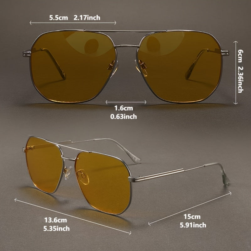 Óculos para Conduzir à Noite, Óculos Elegantes, Óculos de Metal Adequados para Homens e Mulheres.