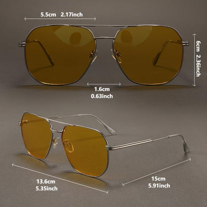 Óculos para Conduzir à Noite, Óculos Elegantes, Óculos de Metal Adequados para Homens e Mulheres.