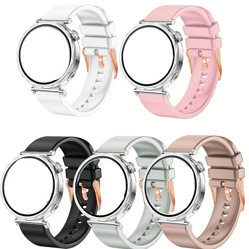 18Mm Silicone Smart Watch Strap, an Elegant Silicone Replacement Band Suitable for Huawei GT5 41Mm, GT4 41Mm, Smart Watch 1, Honor S1, Xiaomi Watch, And Compatible with for garmin Vivomove 3S, Vivoactive 4S, Fossil Gen 4 Q Venture HR.