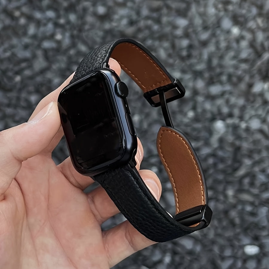 1pc Suitable for Apple Watch Strap Litchi Pattern Magnetic Strap SE S123456789 watchband