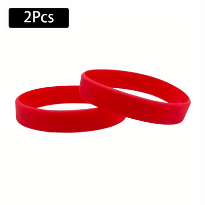2pcs Durable and Versatile Silicone Bracelet for Outdoor Fitness and Sports
