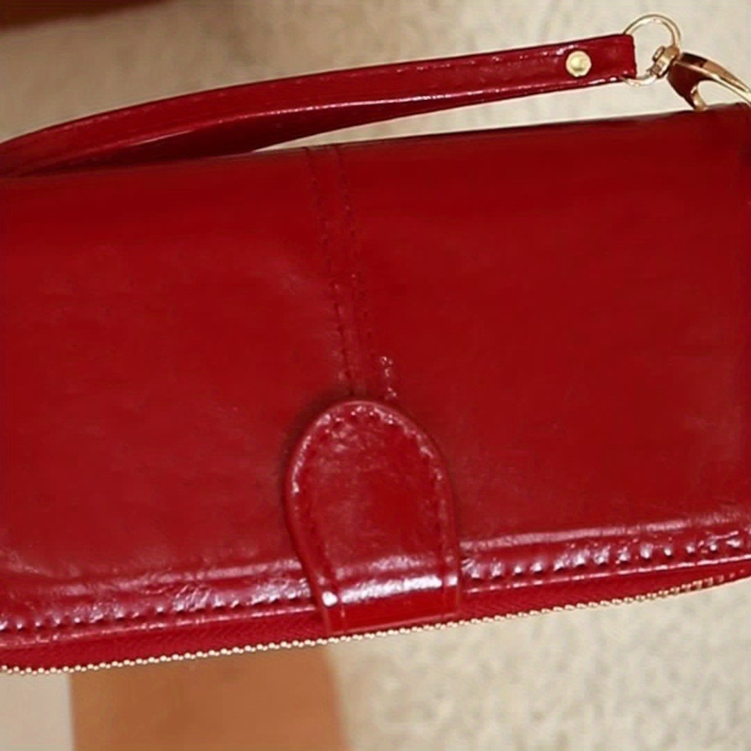 Bright And Shiny Long Wallet with Large Capacity for Multiple Cards, Combined with A Handbag, Featuring A Wrist Strap