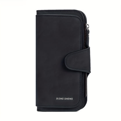 Carteira curta retro minimalista, bolsa de cor sólida para cartões de crédito, carteira com várias ranhuras para cartões