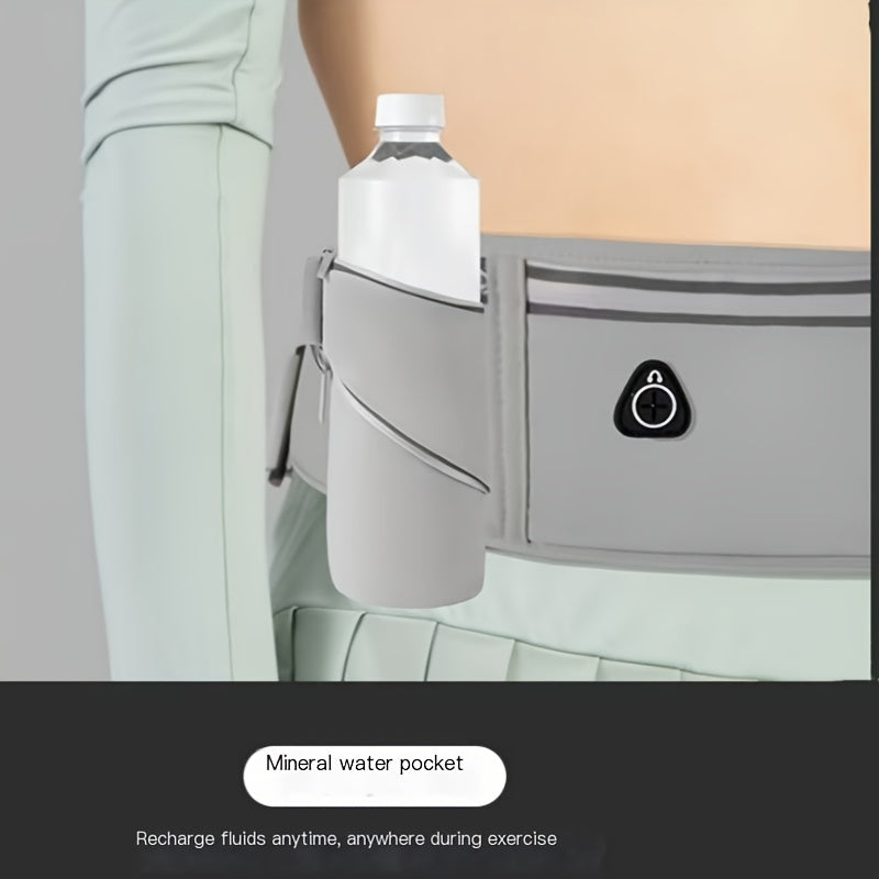 Unisex Multifunctional Sports Waist Bag - Suitable for Outdoor Running and Fitness - Includes Phone Pocket and 500ml Water Bottle Holder, Gym Equipment Pouch