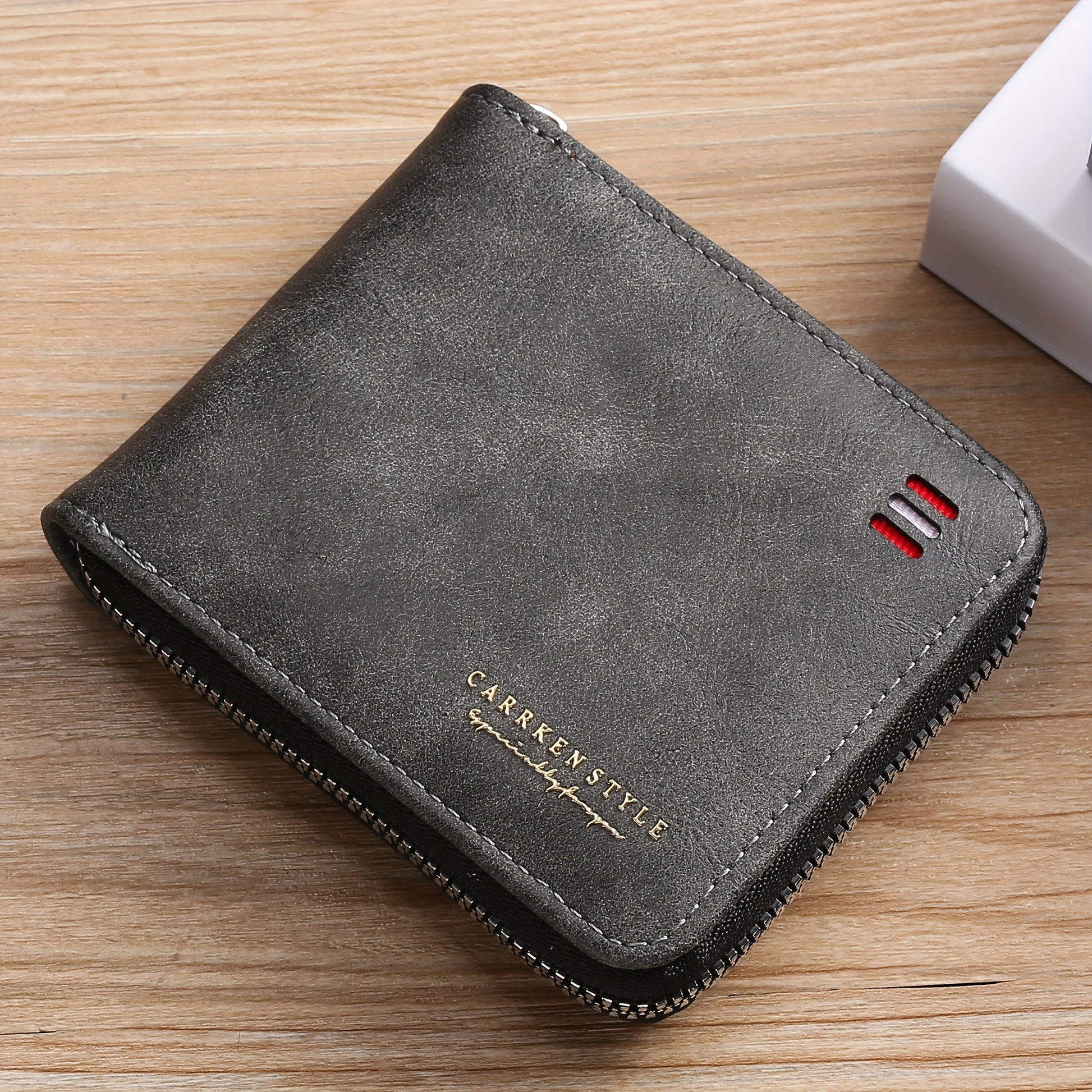 Novo Carteira Masculina, Elegante e Vintage, Carteira Multifuncional com Fecho para Jovens Estudantes, Design Único com Cores Contrastantes, Versátil e Espaçosa para Bilhetes.