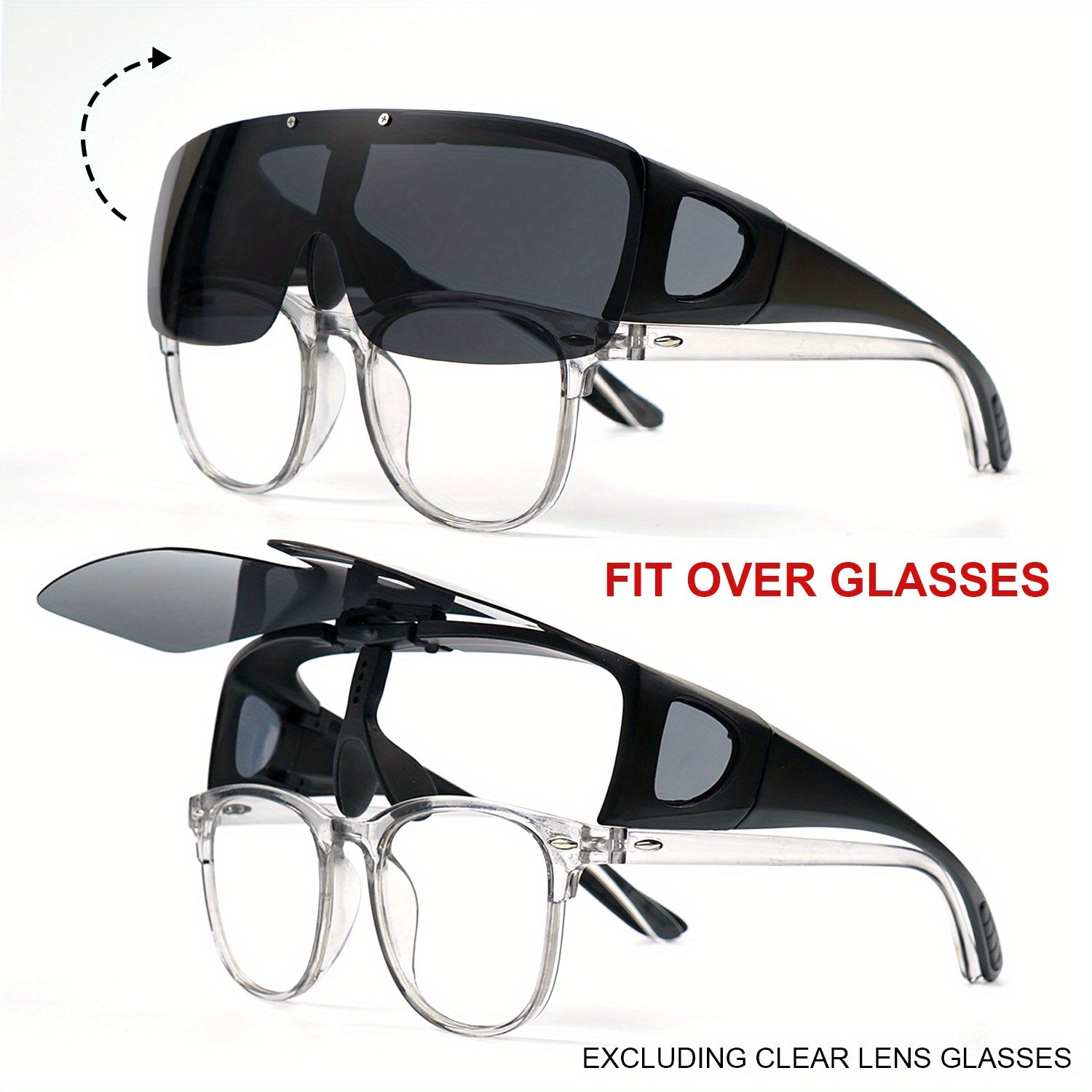 CABECADE Óculos Unissex com Armação e Cobertura de Lente - Estilo Preto/Transparente para Homens e Mulheres, Presente para o Dia dos Namorados, Acessório Diário, Óculos Fofos, Acessório Versátil, Design Elegante, Leve e Moderno