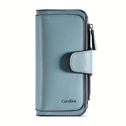 Carteira curta retro minimalista, bolsa de cor sólida para cartões de crédito, carteira com várias ranhuras para cartões