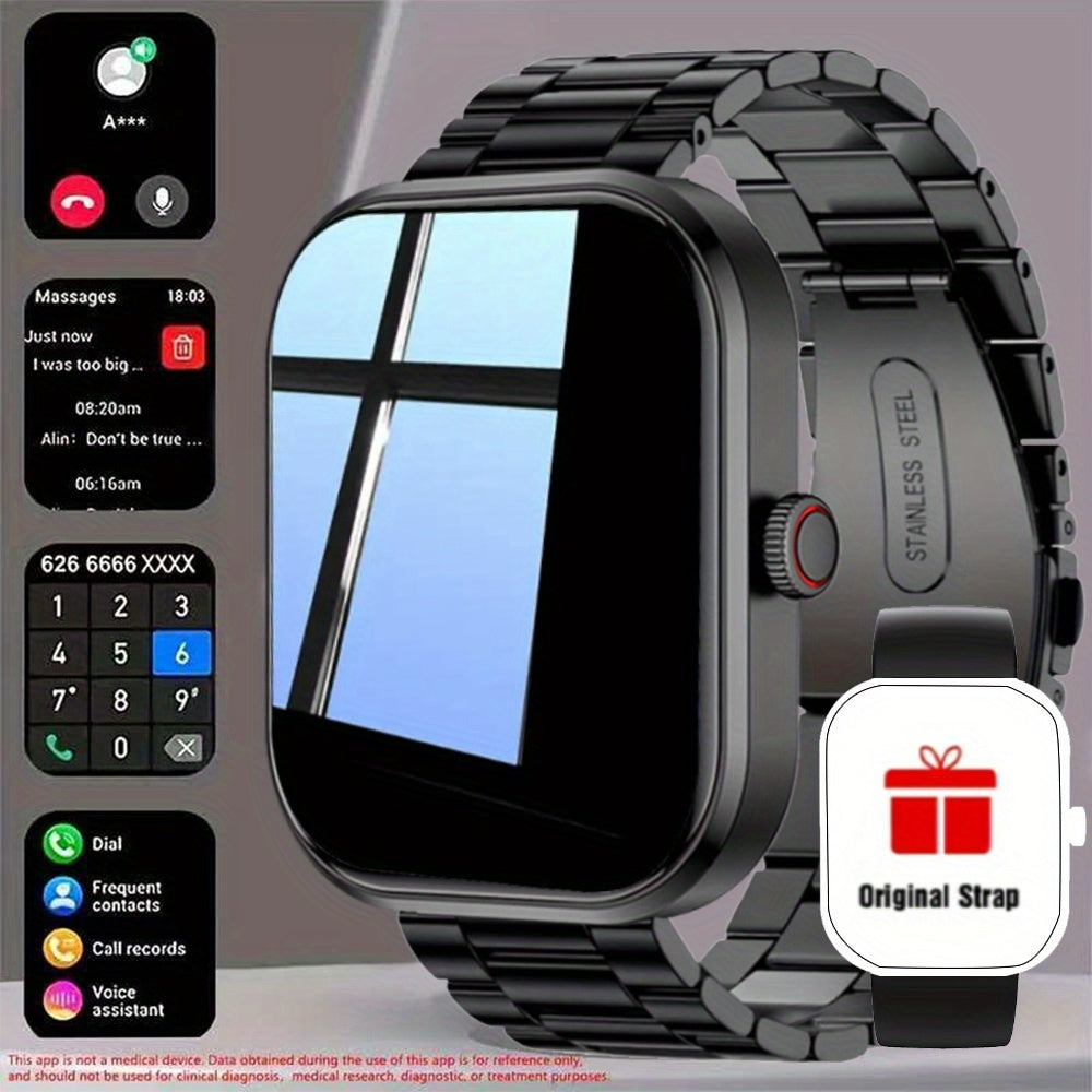 Brand New HD Smart Sports Calling Bracelet, Featuring a 2.01-Inch Full Touchscreen Display, Call Answering, Smartwatch Functions, Message Notifications, Compatible with Android And Iphone, USB Charging, Suitable for Both Men And Women