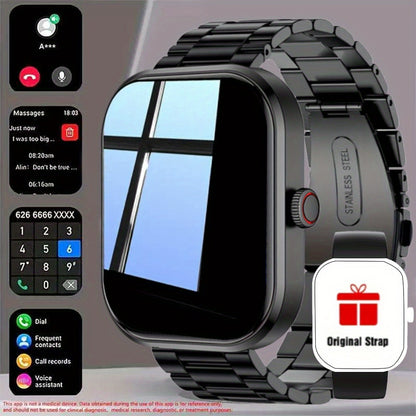 Brand New HD Smart Sports Calling Bracelet, Featuring a 2.01-Inch Full Touchscreen Display, Call Answering, Smartwatch Functions, Message Notifications, Compatible with Android And Iphone, USB Charging, Suitable for Both Men And Women