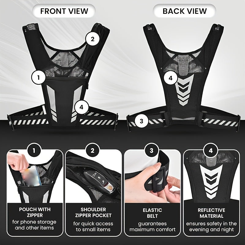 Lightweight Sports Backpack, Multifunctional Running Vest, Athletic Vest, Couples' Casual Lightweight Sports Backpack, Breathable Mesh Sports Backpack, Marathon Sports Vest | Hydration Bladder Backpack, Water Bottle Backpack Waist Pack with Phone