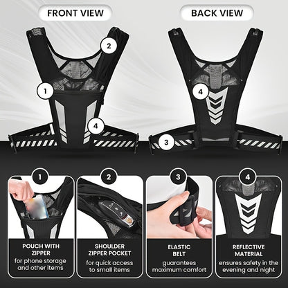 Lightweight Sports Backpack, Multifunctional Running Vest, Athletic Vest, Couples' Casual Lightweight Sports Backpack, Breathable Mesh Sports Backpack, Marathon Sports Vest | Hydration Bladder Backpack, Water Bottle Backpack Waist Pack with Phone