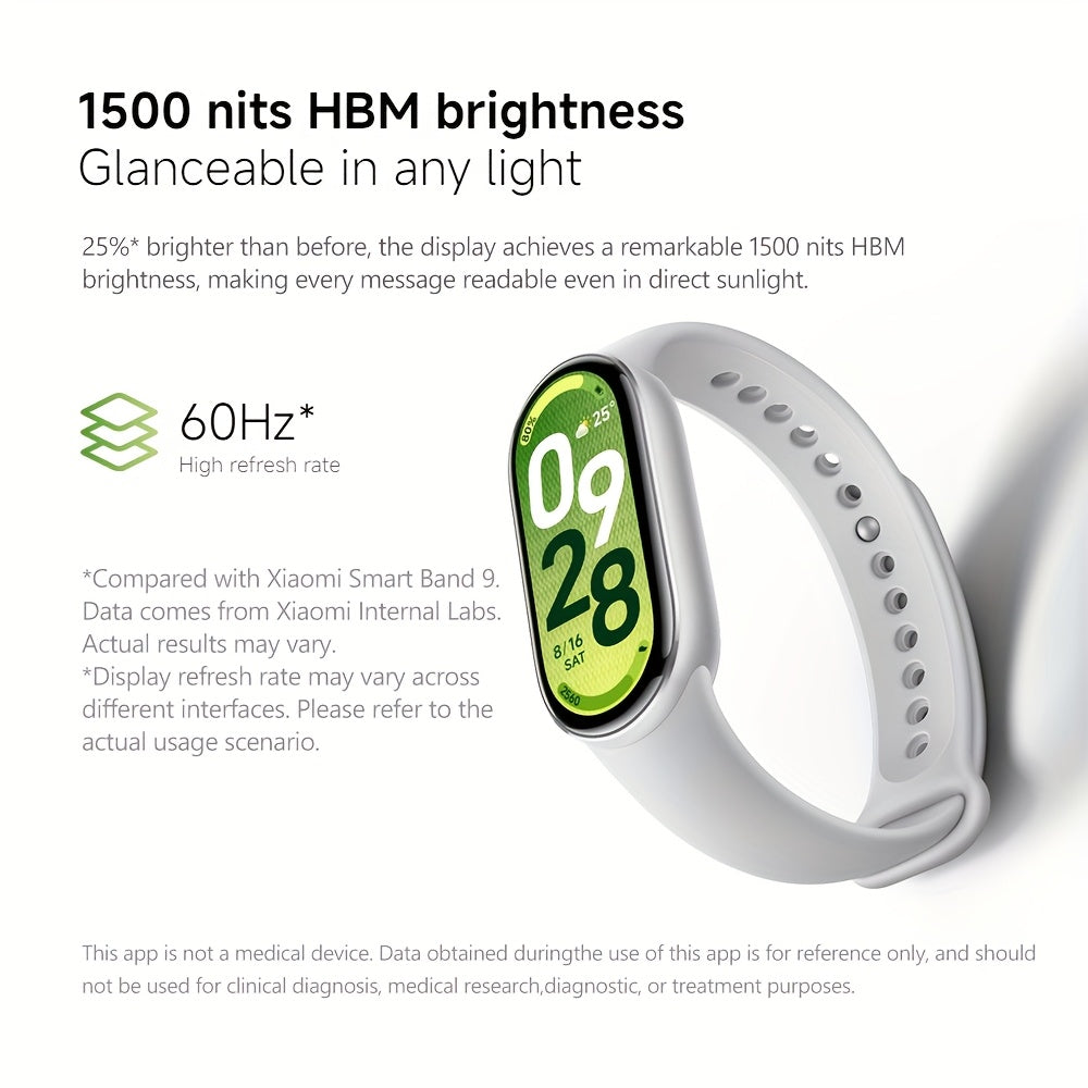 Xiaomi Mi Smart Band 10 for & - Smartwatch with 4.37cm AMOLED Display, Compatible for /, 5ATM, Battery Life, Compatible for Smart Mi Band Strap