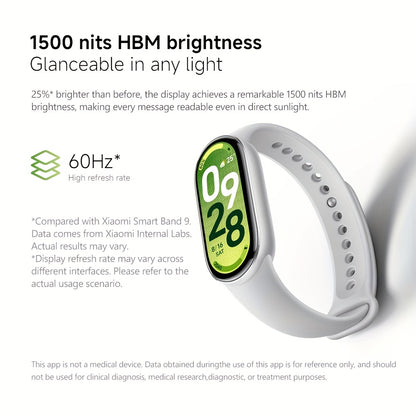 Xiaomi Mi Smart Band 10 for & - Smartwatch with 4.37cm AMOLED Display, Compatible for /, 5ATM, Battery Life, Compatible for Smart Mi Band Strap