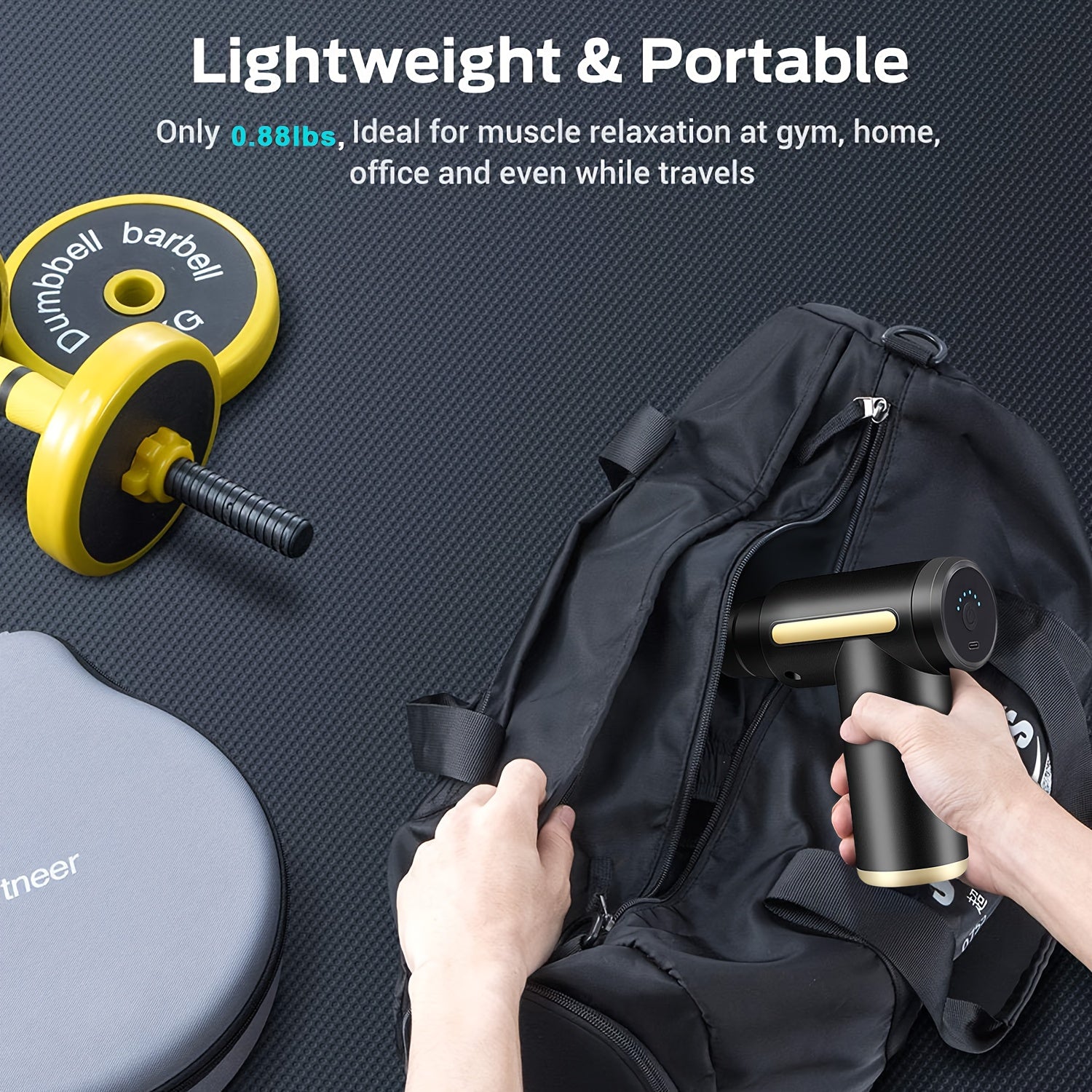 4-Head Interchangeable Massage Gun, 6 Adjustable Levels, LCD Display, Low Noise, USB Rechargeable, Perfect Holiday Gift!