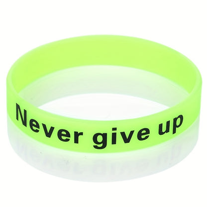 1pc of Silicone Wristbands That Say 'Never Give Up'