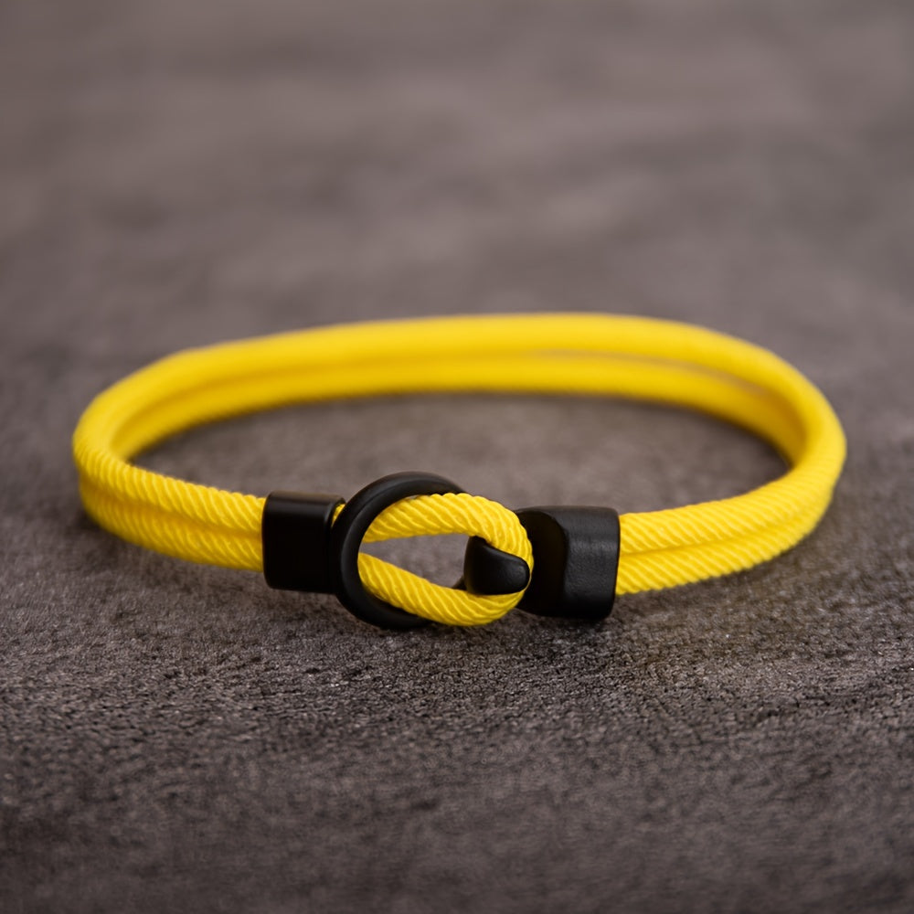 1pc European Style Minimalist O-Shaped Clasp Braided Bracelet Unisex Milanese Rope Wristband