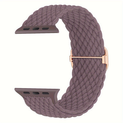 Braided Stretchy Adjustable Watch Band For IWatch Band 38mm 40mm 41mm 42mm 44mm 45mm For Women Men, Soft Nylon Elastic Straps Solo Loop Wristbands For IWatch Series 8 7 6 SE 5 4 Ultra