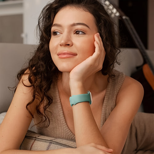 Compatible with iWatch Bands 38mm 40mm 41mm 42mm 44mm 45mm 49mm, Soft Silicone Waterproof Replacement Strap for Women, Fits iWatch Series 9/8/7/6/5/4/3/2/1/SE/Ultra/Ultra 2 (Band Only, Watch Not Included)