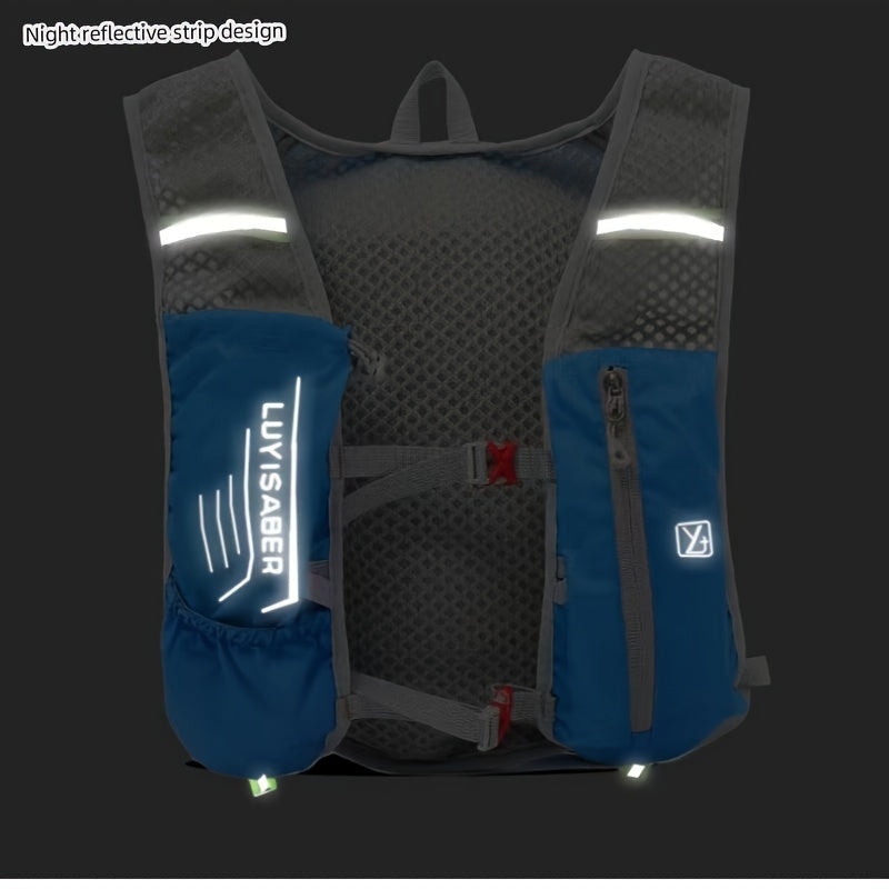 Unisex Lightweight Marathon Hydration Pack - Durable Nylon Cycling Backpack with Zippered Utility Pocket for Outdoor Hiking and Travel, Cycling Backpack