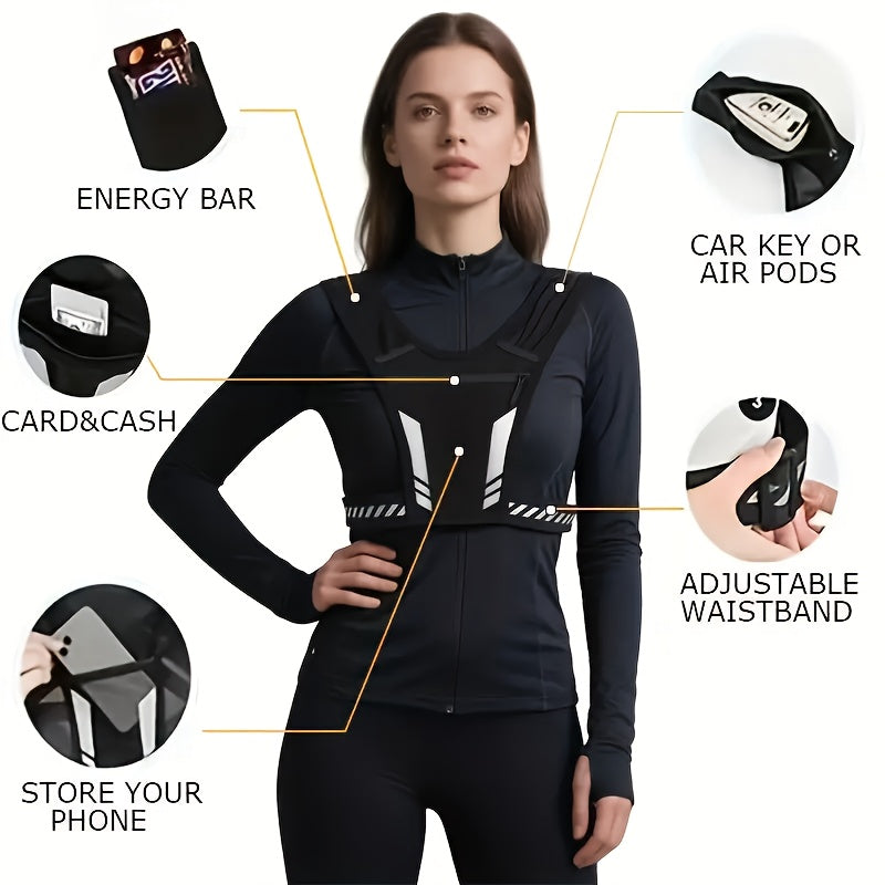 Lightweight Sports Backpack, Multifunctional Running Vest, Athletic Vest, Couples' Casual Lightweight Sports Backpack, Breathable Mesh Sports Backpack, Marathon Sports Vest | Hydration Bladder Backpack, Water Bottle Backpack Waist Pack with Phone