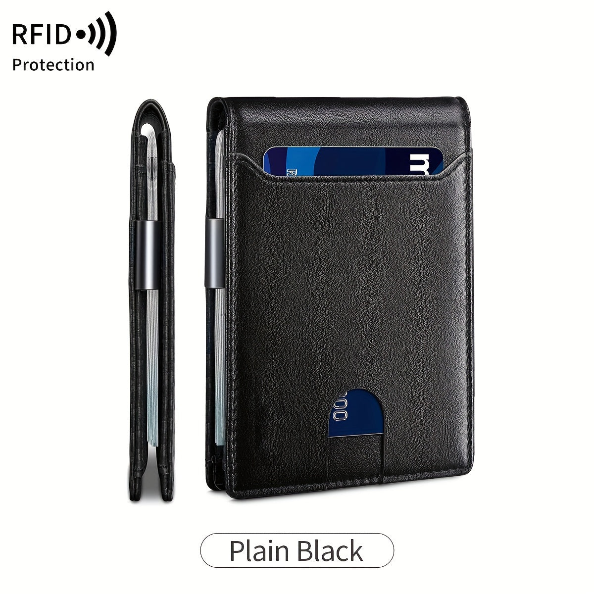 MIYIN RFID Blocking Carbon Fiber Wallet - Ultra-Slim Bi-Fold Credit Card Holder with ID Window, Portable Front Pocket Money Clip, Ideal Couple'S Gift, Minimalist Design, Synthetic Faux Leather Lining, Secure Closure Wallet | Minimalist Wallet | Textured Faux Leather Wallet